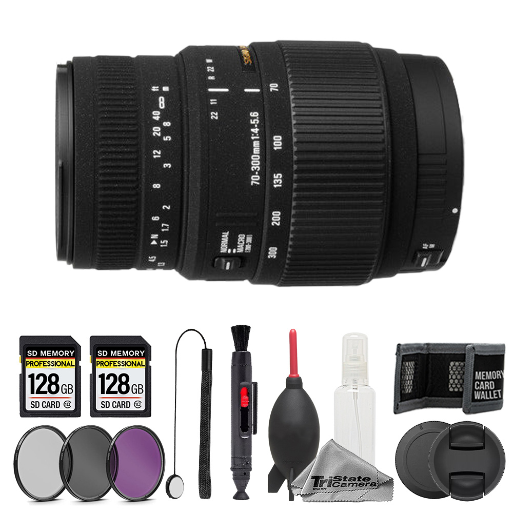 70-300mm f/4-5.6 DG Macro for Canon - 11pc 256GB Memory Care Bundle *FREE SHIPPING*