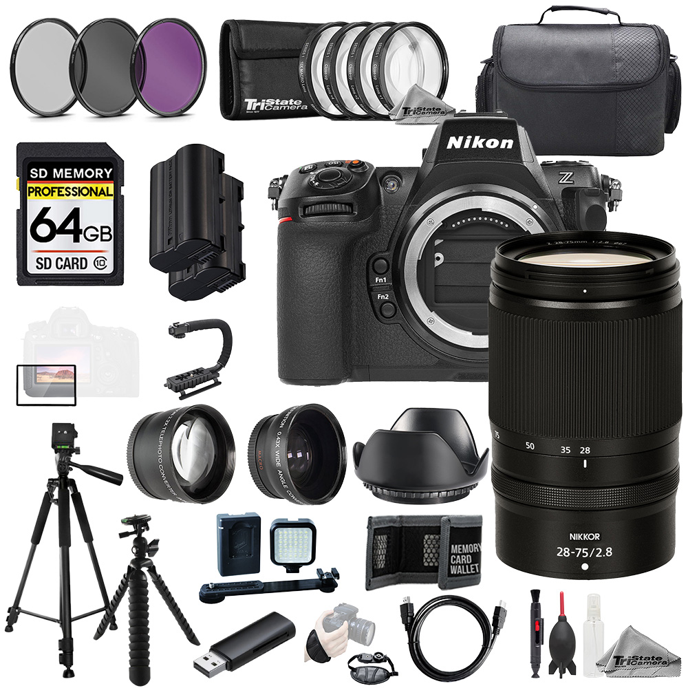 Z8 +Z 28-75mm f/2.8 Lens+64GB+Ext Bat+9 PC Filter-MEGA Kit *FREE SHIPPING*