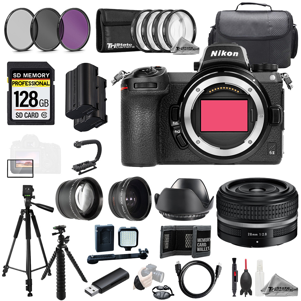 NIKON | Z6 II + Z 28mm f/2.8 (SE) Lens+128GB+Ext Bat+9 PC Filtr
