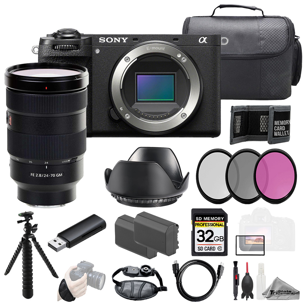 a6700 + 24-70mm f/2.8 GM Lens +32GB + Ext Bat+ 3 PC Filter- Kit *FREE SHIPPING*