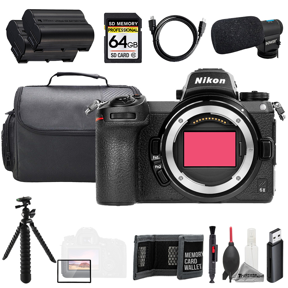 Z6 II (Body) + Mic + 64GB + Extra Battery+ Tripod- Accessory Kit *FREE SHIPPING*