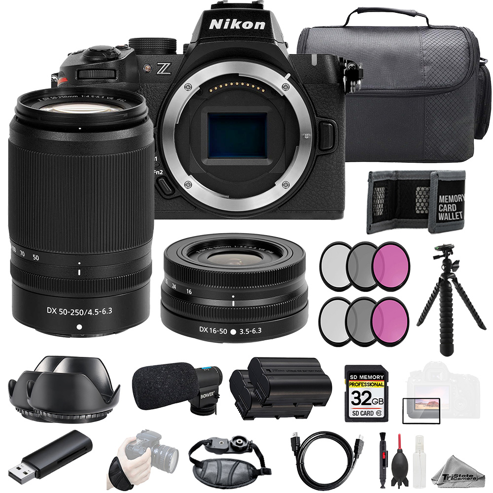 Z50 II + 16-50mm & 50-250mm VR Lenses + Mic +32GB+Ext Bat+3 PC Filter- Kit *FREE SHIPPING*
