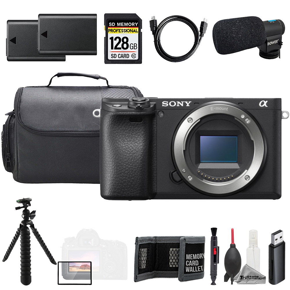 Alpha a6400 (Body) + Mic + 128GB + Extra Battery+ Tripod- Accessory Kit *FREE SHIPPING*