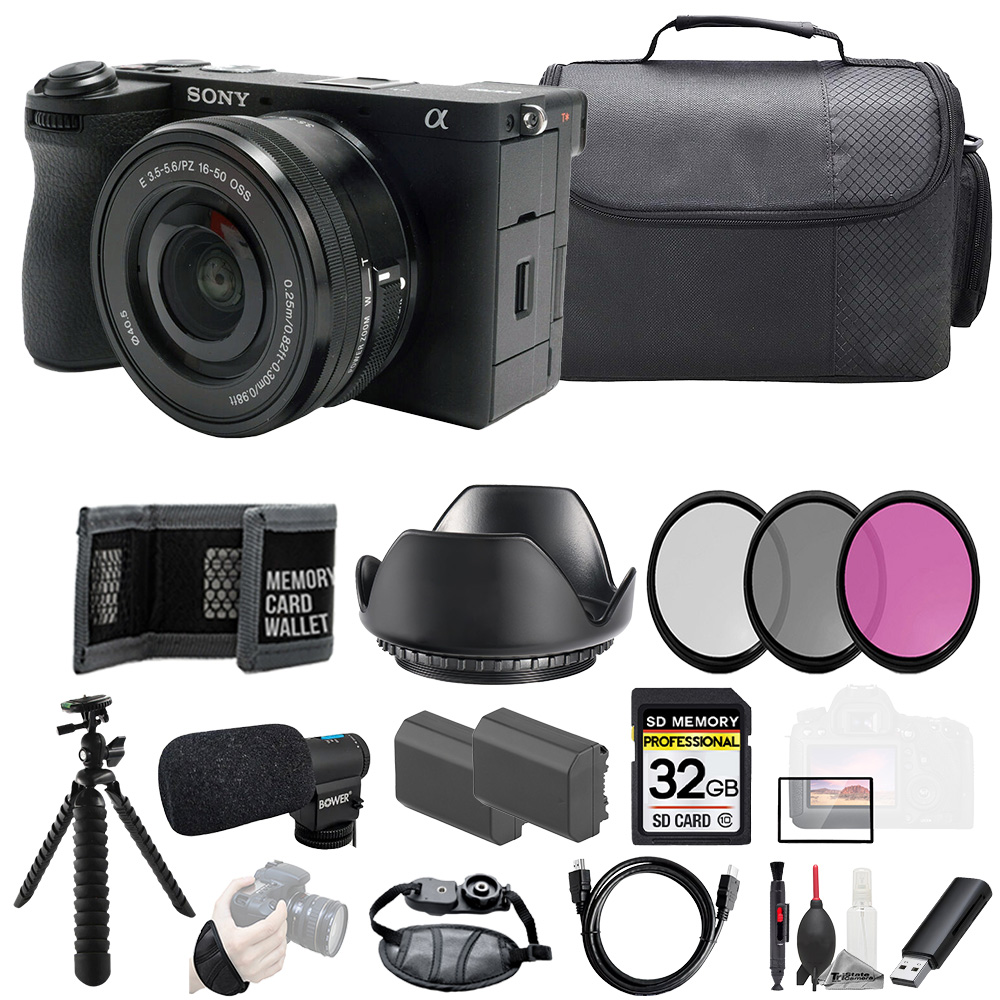 a6700 w/ 16-50mm Lens + Mic +32GB +Ext Bat+3 PC Filter- Kit *FREE SHIPPING*
