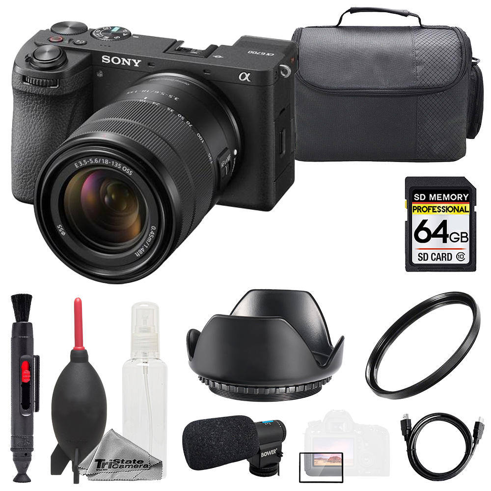 a6700 w/ 18-135mm Lens + Mic + 64GB + Bag- Basic Kit *FREE SHIPPING*