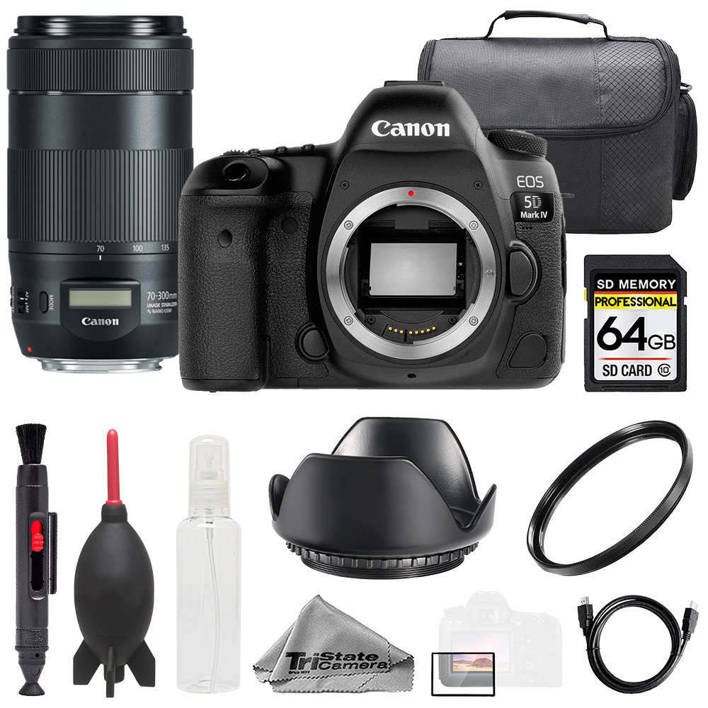 CANON | EOS 5D IV + EF 70-300mm f/4-5.6 IS II USM Lens +64GB+ UV 