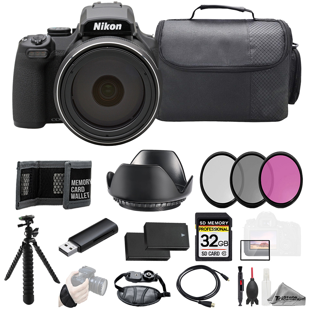 COOLPIX P1100 Digital Camera+32GB+Ext Bat+3PC Filter-Kit *FREE SHIPPING*