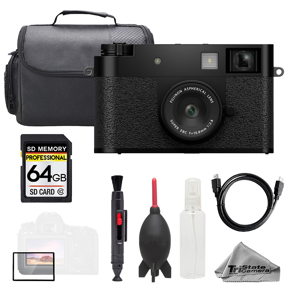 X half Digital Camera (Black)  + 64GB + Bag+ Screen Protector-Basic Kit *FREE SHIPPING*