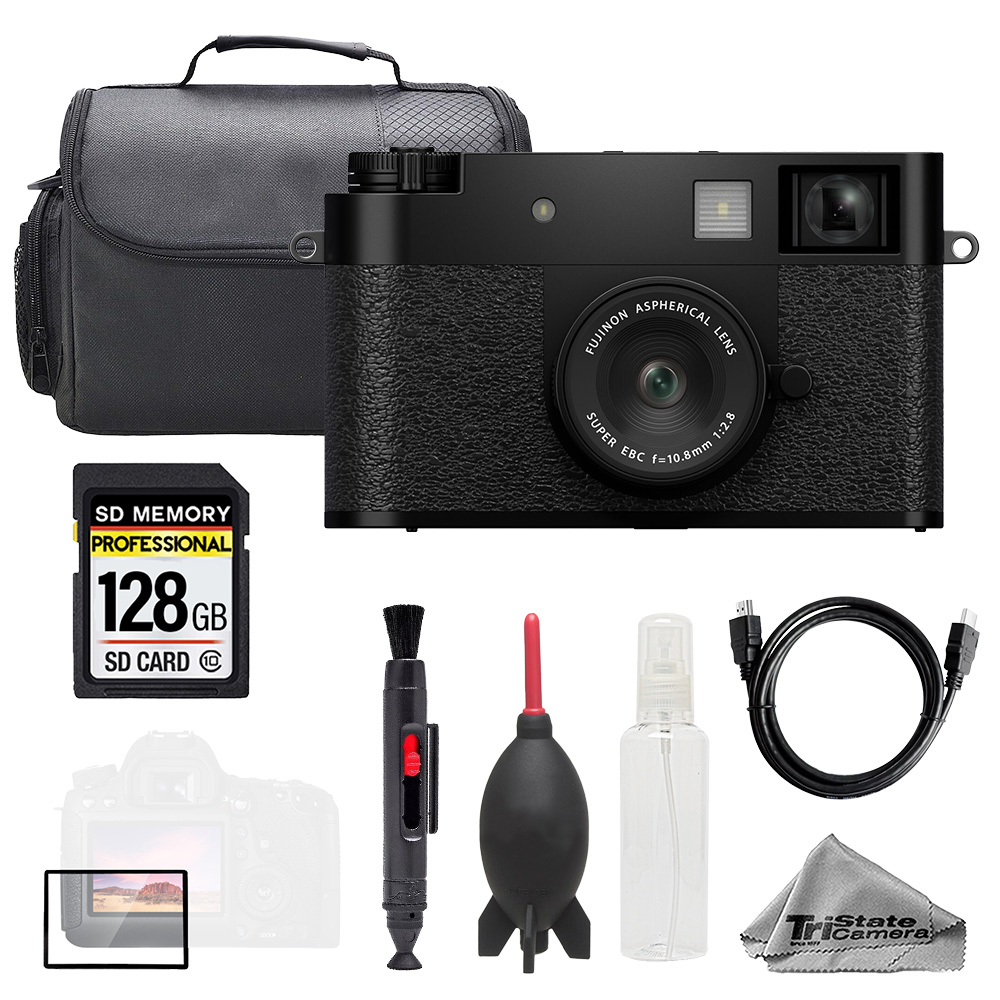 X half Digital Camera (Black)  + 128GB + Bag+Screen Protector-Basic Kit *FREE SHIPPING*