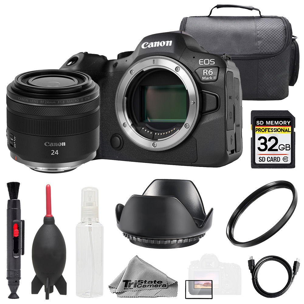 EOS R6 II + RF 24mm f/1.8 Macro IS STM Lens +32GB+Bag+UV Filter- Basic Kit *FREE SHIPPING*