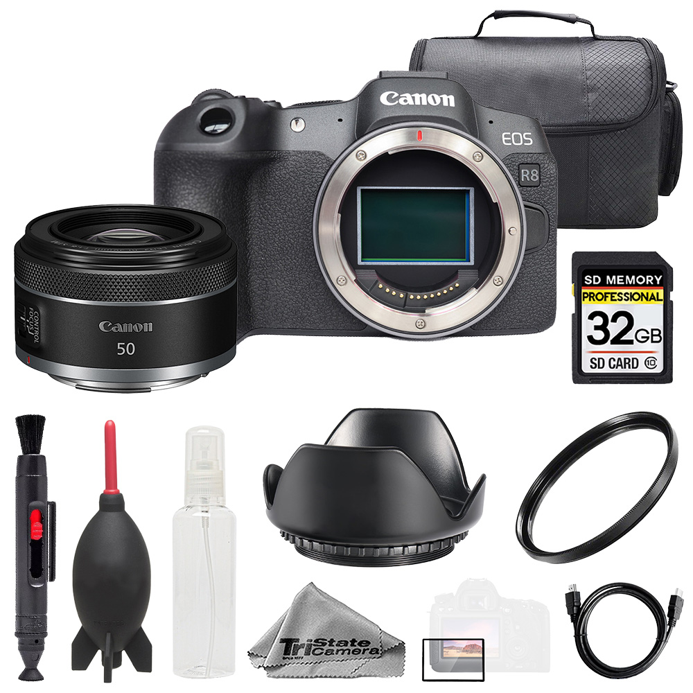 CANON | EOS R8 + Canon RF 50mm f/1.8 STM Lens +32GB+ UV Filter