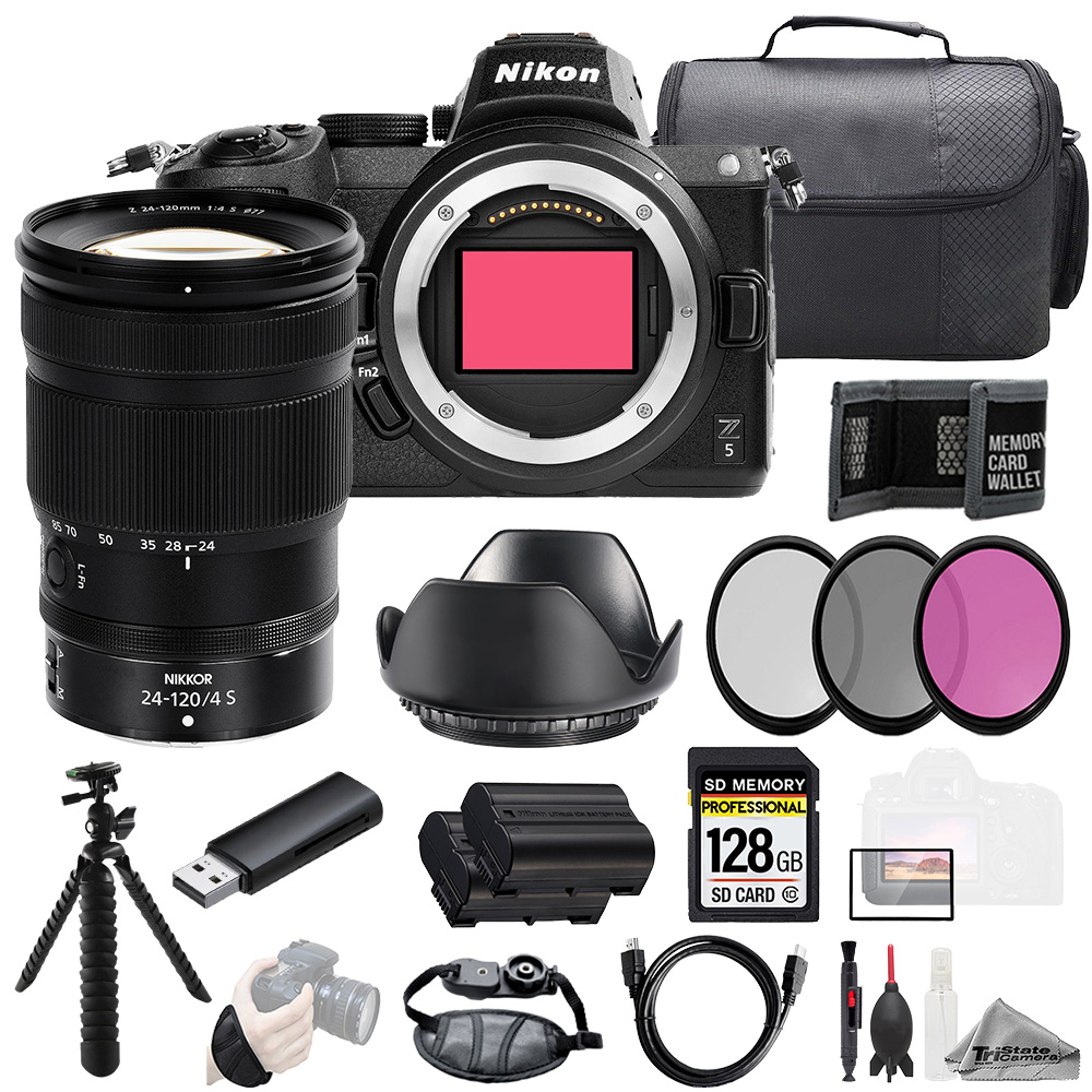 Z5 + NIKKOR Z 24-120mm f/4 S Lens 128GB + Ext Bat+ 3 PC Filter- Kit *FREE SHIPPING*