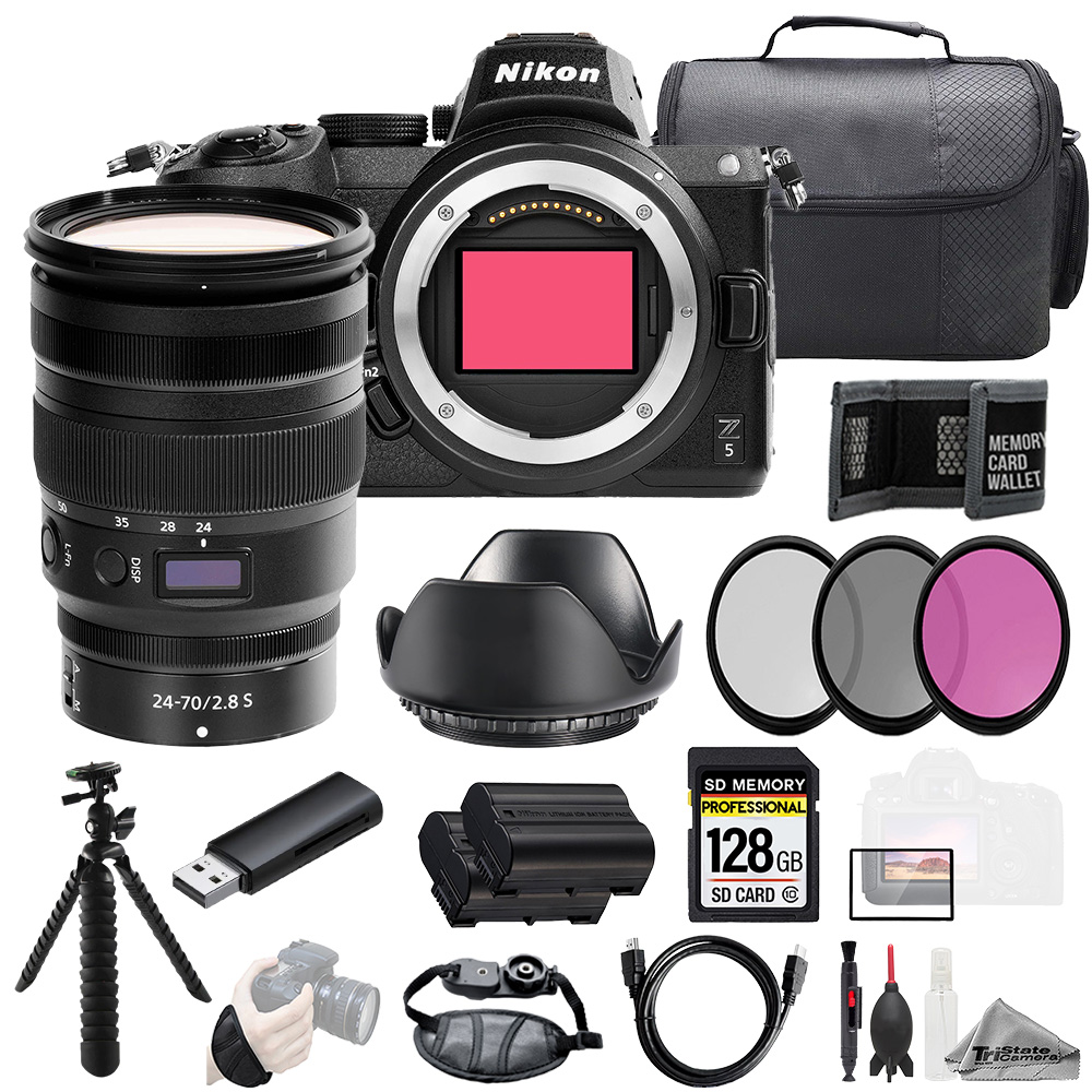 Z5 + NIKKOR Z 24-70mm f/2.8 S Lens 128GB + Ext Bat+ 3 PC Filter- Kit *FREE SHIPPING*