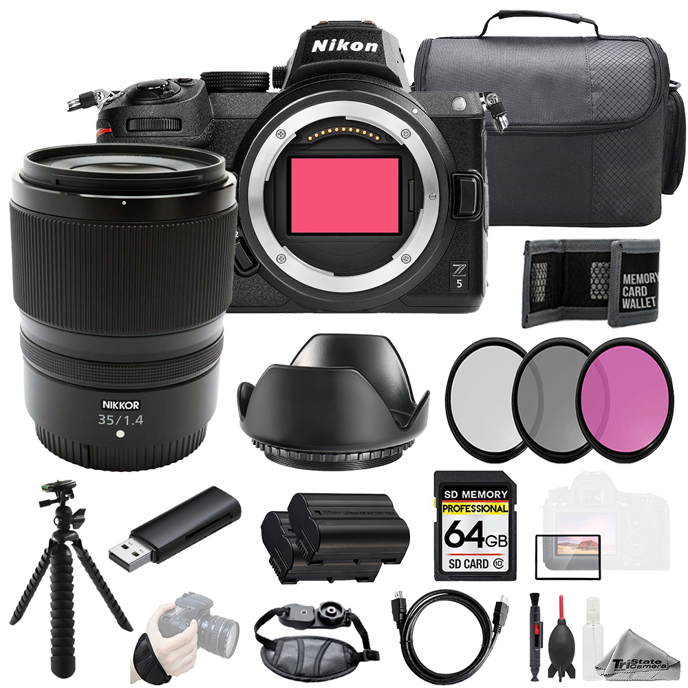 Z5 + NIKKOR Z 35mm f/1.4 Lens +64GB + Ext Bat+ 3 PC Filter- Kit *FREE SHIPPING*