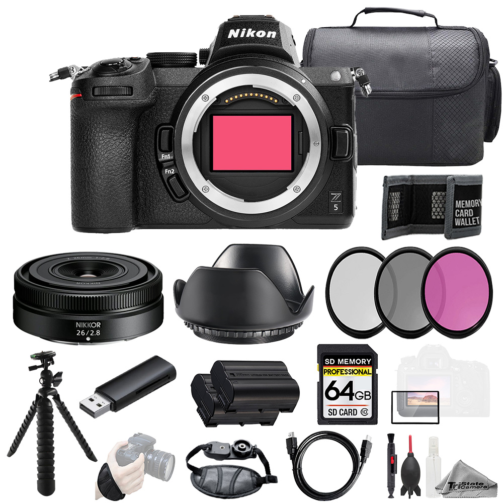 Z5 + NIKKOR Z 26mm f/2.8 Lens +64GB + Ext Bat+ 3 PC Filter- Kit *FREE SHIPPING*