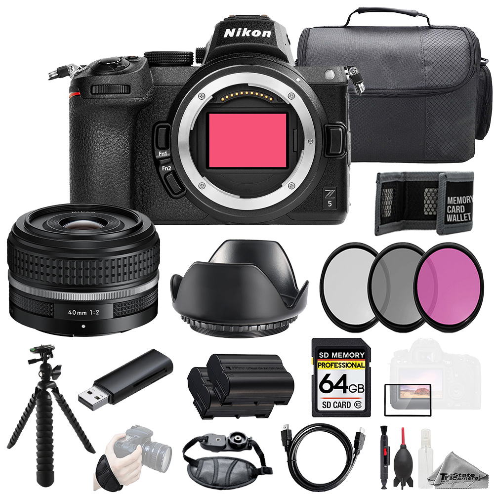 Z5 + NIKKOR Z 40mm f/2 (SE) Lens +64GB + Ext Bat+ 3 PC Filter- Kit *FREE SHIPPING*