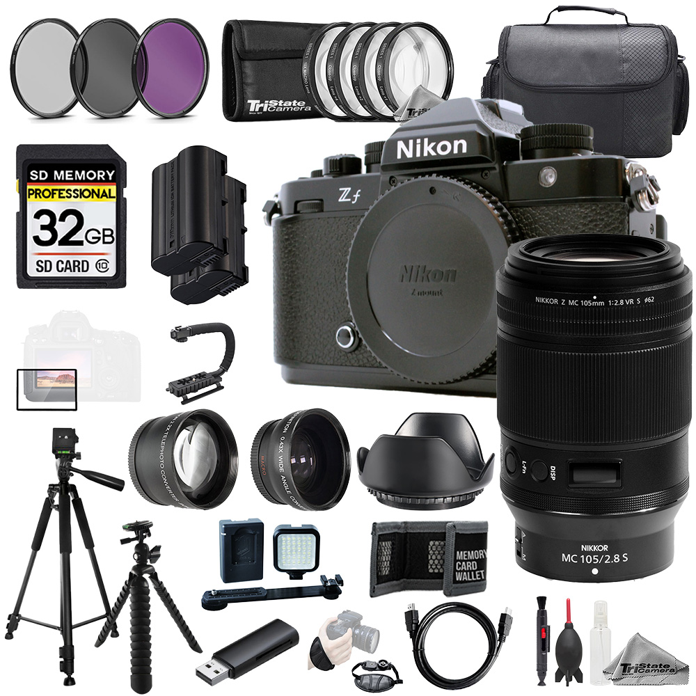 ZF + Z MC 105mm f/2.8 VR S Macro Lens +32GB+Ext Bat+9 PC Filtr-MEGA Kit *FREE SHIPPING*