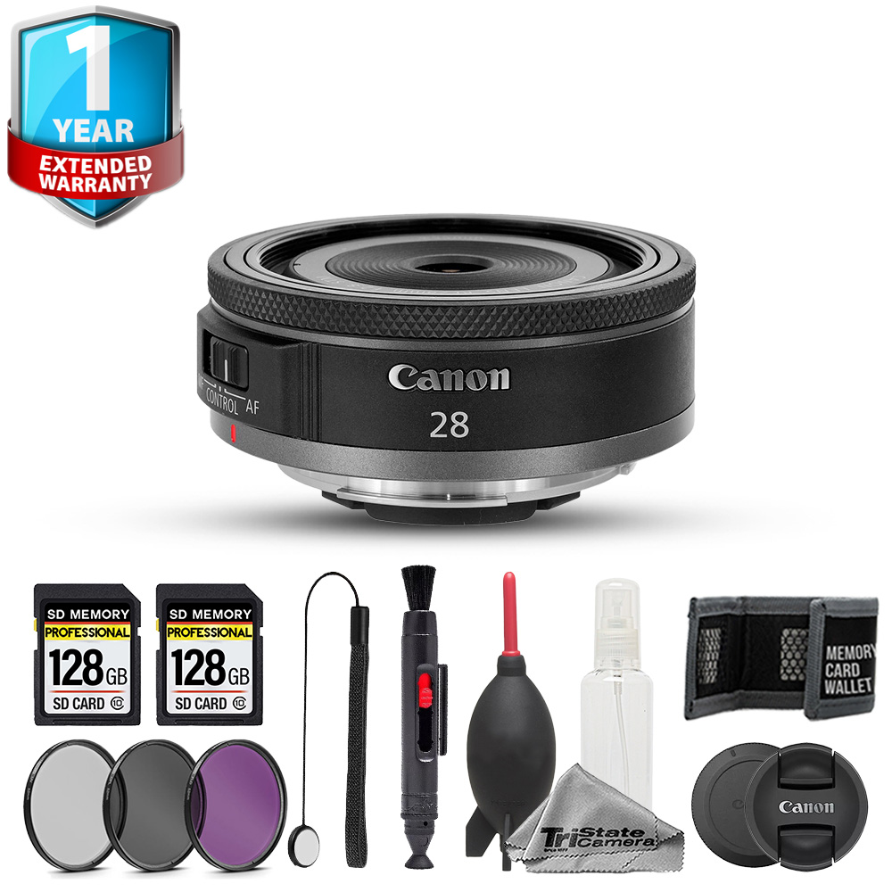 RF 28mm f/2.8 STM Lens - 11pc 256GB Memory Care Bundle + 1 Yr Warranty *FREE SHIPPING*