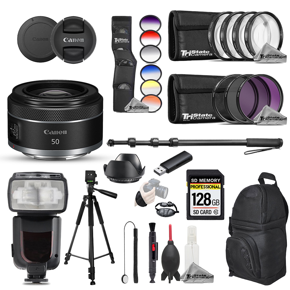 RF 50mm f/1.8 STM Lens - 26pc 128GB Ultimate Accessory Kit *FREE SHIPPING*