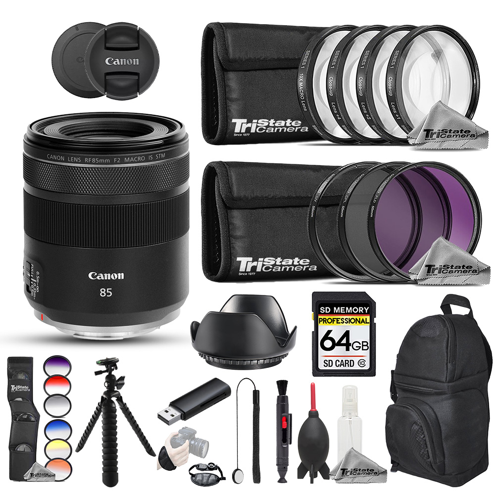 RF 85mm f/2 Macro IS STM Lens - 23pc Pro Bundle *FREE SHIPPING*