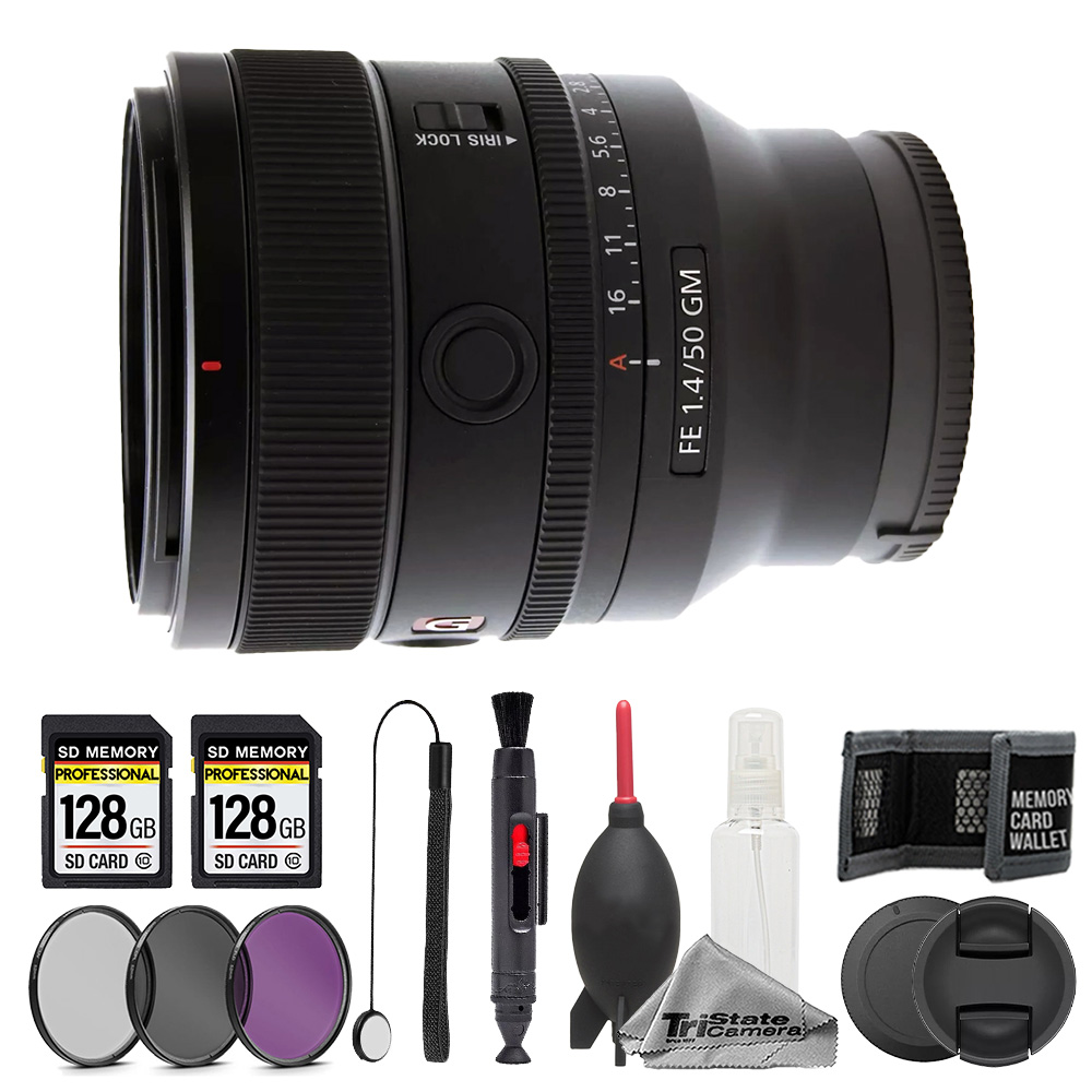 FE 50mm f/1.4 GM Lens - 11pc 256GB Memory Care Bundle *FREE SHIPPING*