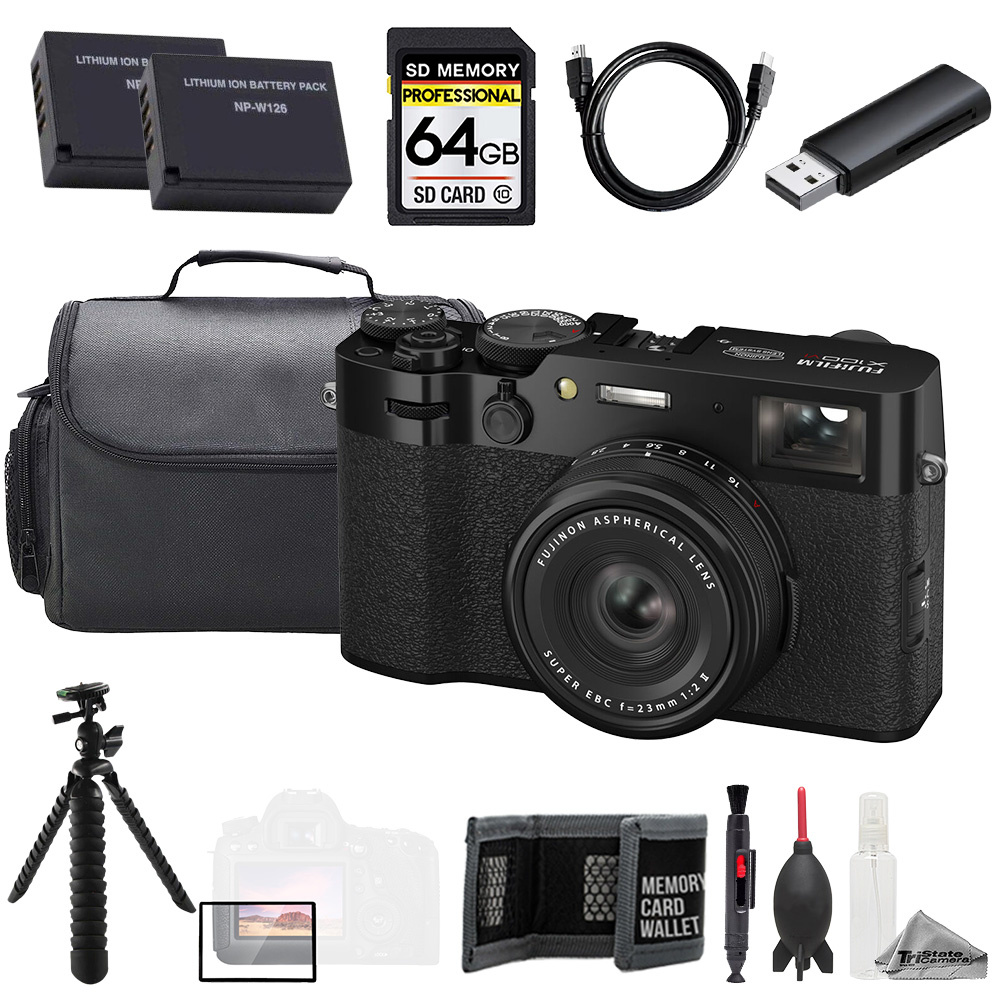 X100VI Digital Camera (Black)  + 64GB + Tripod + Extra Batt - Value Kit *FREE SHIPPING*