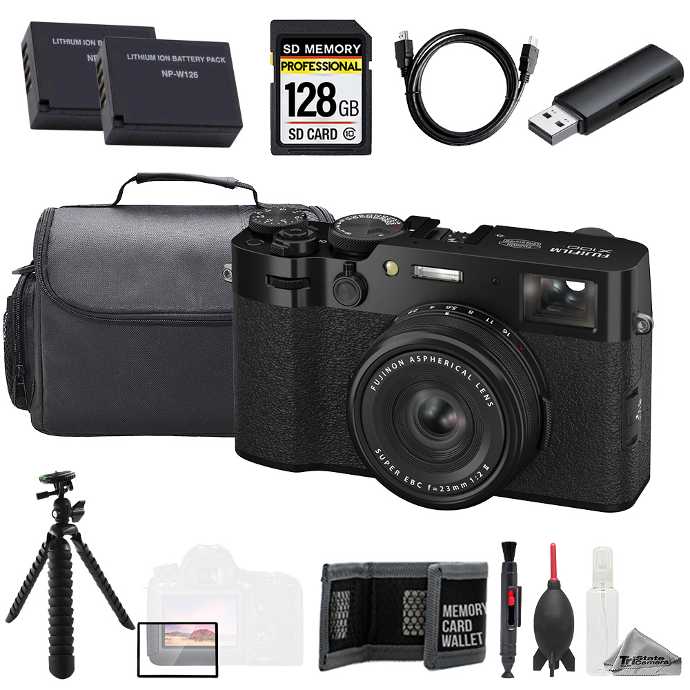 X100VI Digital Camera (Black)  + 128GB + Tripod + Extra Batt -Value Kit *FREE SHIPPING*