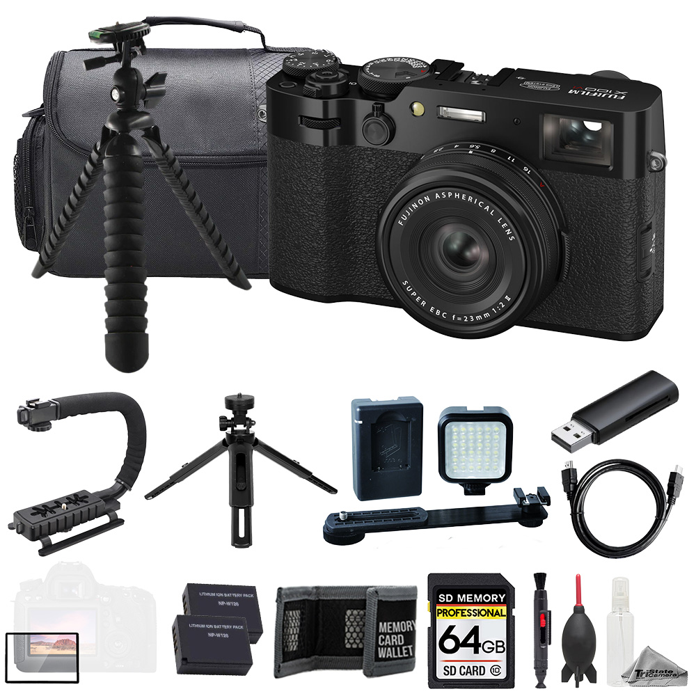 X100VI Digital Camera (Black)  + 64GB +Ext Batt+ LED Light-ULTIMATE Kit *FREE SHIPPING*