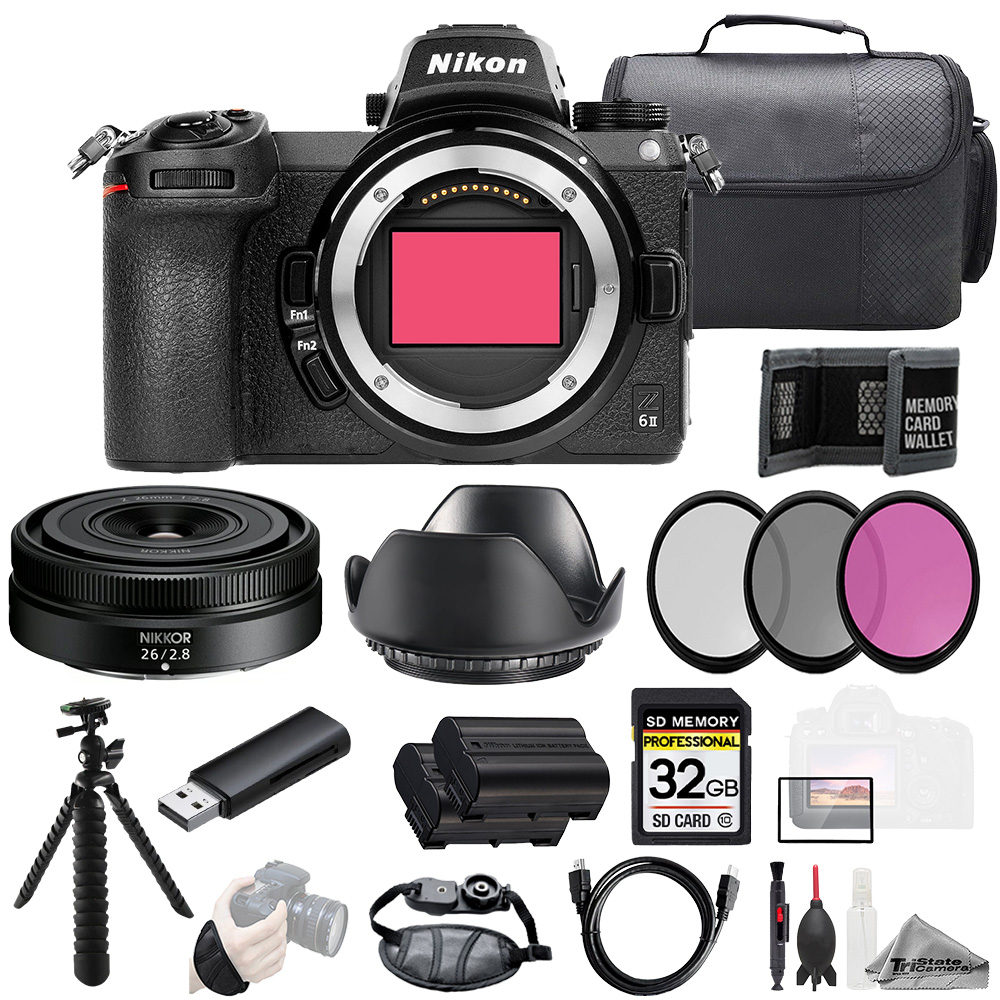 Z6 II + NIKKOR Z 26mm f/2.8 Lens +32GB + Ext Bat+ 3 PC Filter- Kit *FREE SHIPPING*
