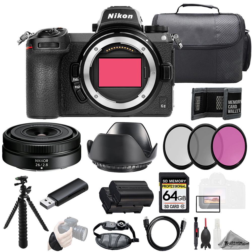 Z6 II + NIKKOR Z 26mm f/2.8 Lens +64GB + Ext Bat+ 3 PC Filter- Kit *FREE SHIPPING*