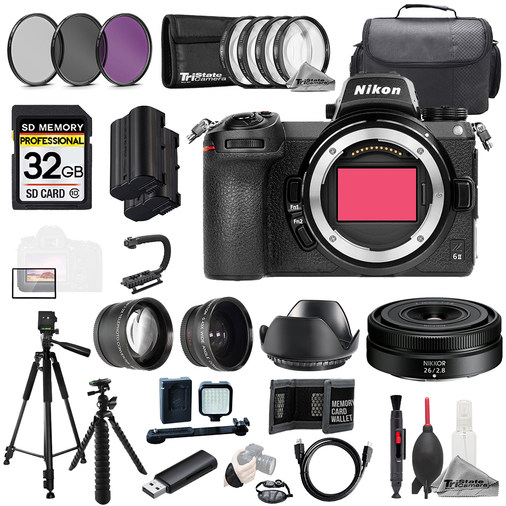 Z6 II + NIKKOR Z 26mm f/2.8 Lens +32GB+Ext Bat+9 PC Filtr-MEGA Kit *FREE SHIPPING*