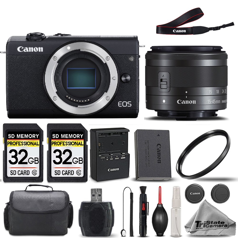 EOS M200 Mirrorless SLR Camera + 15-45mm STM Lens + 64GB -Basic Bundle *FREE SHIPPING*