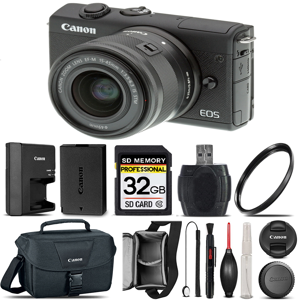 EOS M200  DSLR Camera + 15-45mm STM + Canon Case 100ES + UV - 32GB Kit *FREE SHIPPING*