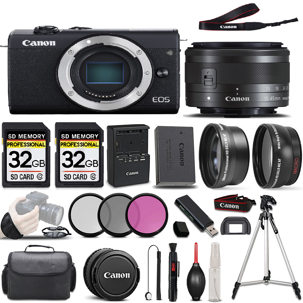 EOS M200 SLR Camera + 15-45mm STM Lens + ULTIMATE Accessory Bundle *FREE SHIPPING*