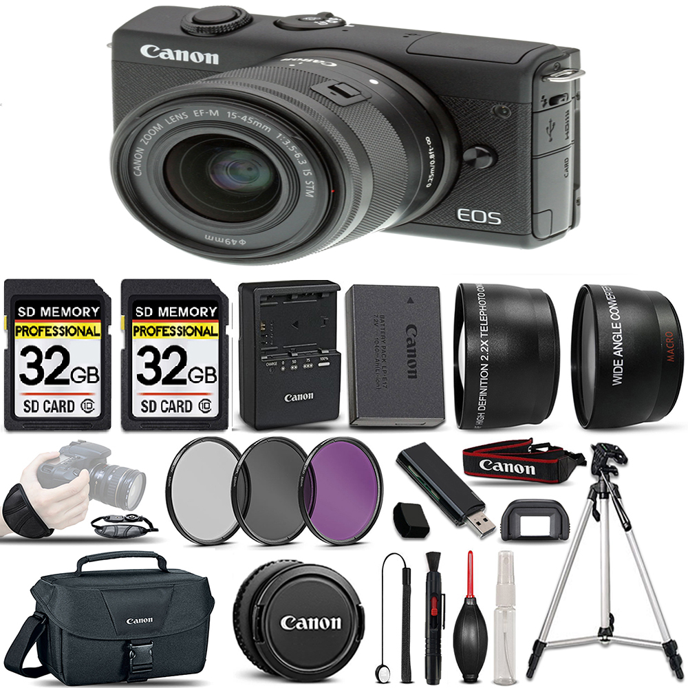 EOS M200 SLR Camera + 15-45mm STM Lens + Super Accessory Bundle *FREE SHIPPING*