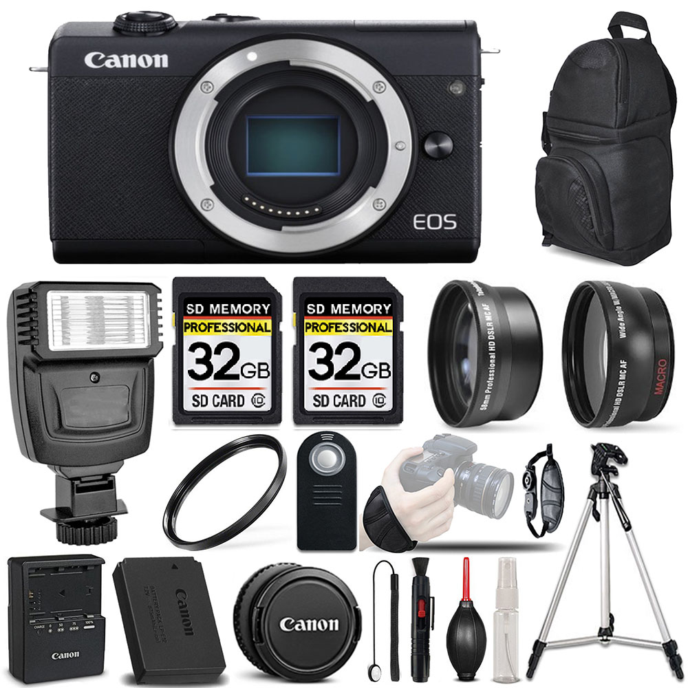 EOS M200 Mirrorless Digital SLR Camera (Body Only) 64GB + PRO FLASH *FREE SHIPPING*