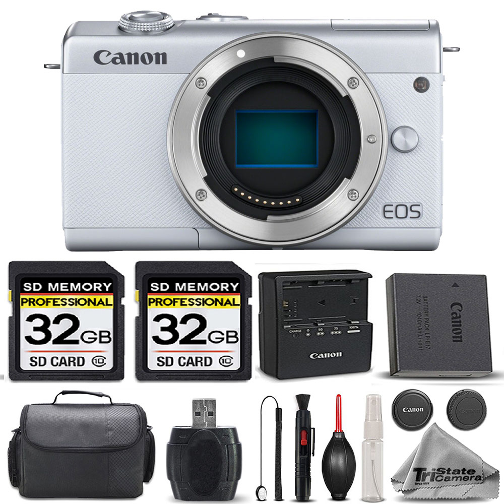 Canon EOS M200 Mirrorless SLR Camera (Body, White) + 64GB -Basic Bundle *FREE SHIPPING*