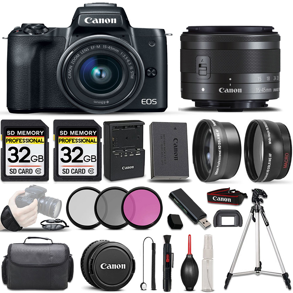 EOS M50 II SLR Camera + 15-45mm STM Lens + ULTIMATE Accessory Bundle *FREE SHIPPING*