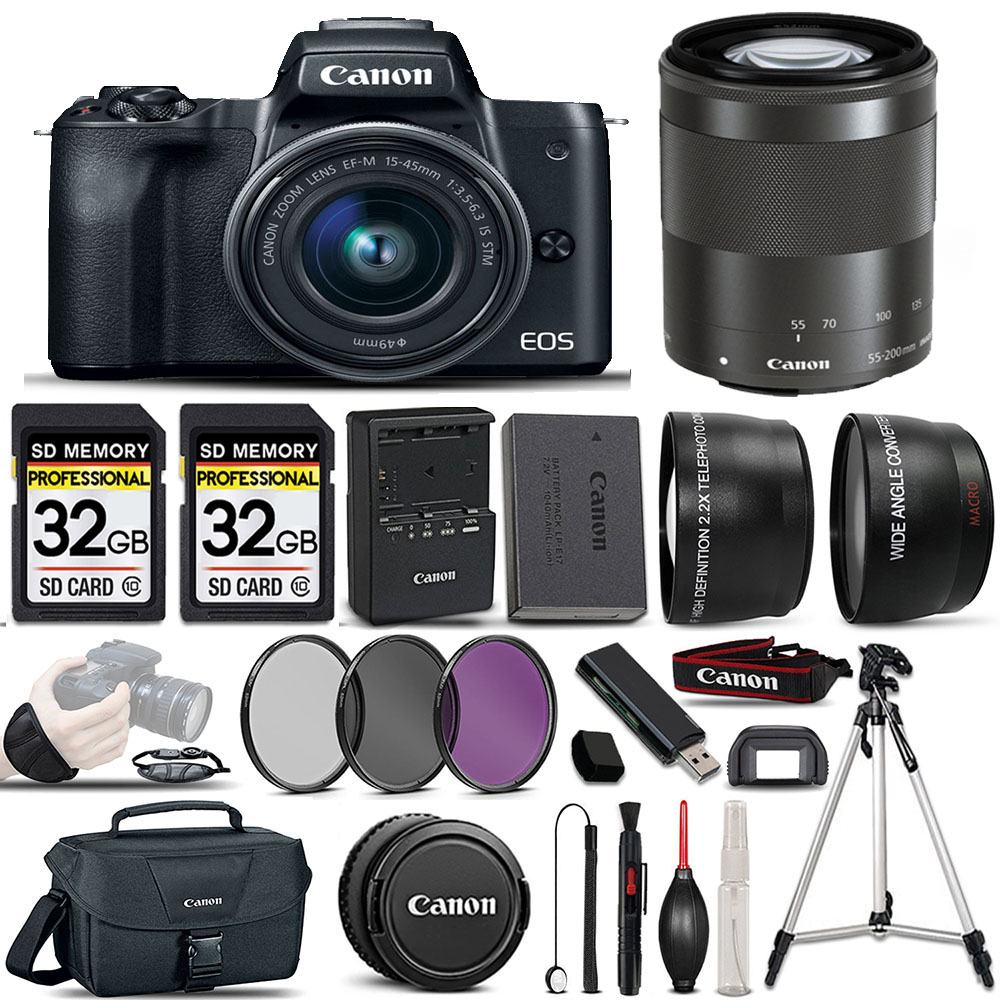 EOS M50 II Camera + 15-45mm STM Lens + 55-200mm Lens + ULTIMATE Accessory *FREE SHIPPING*