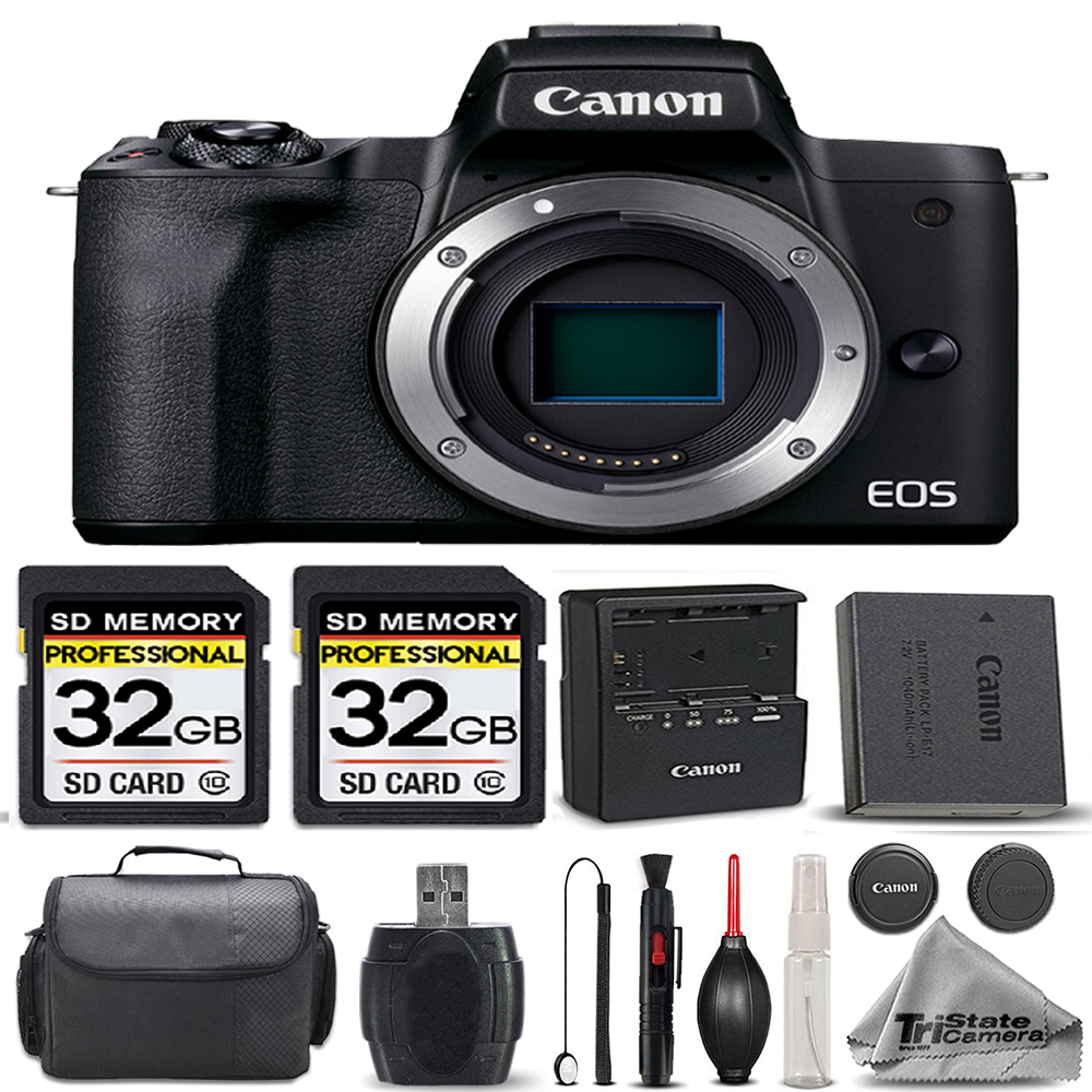 Canon EOS M50 (Kiss-M) Mirrorless SLR Camera (Body) + 64GB - Basic Bundle *FREE SHIPPING*