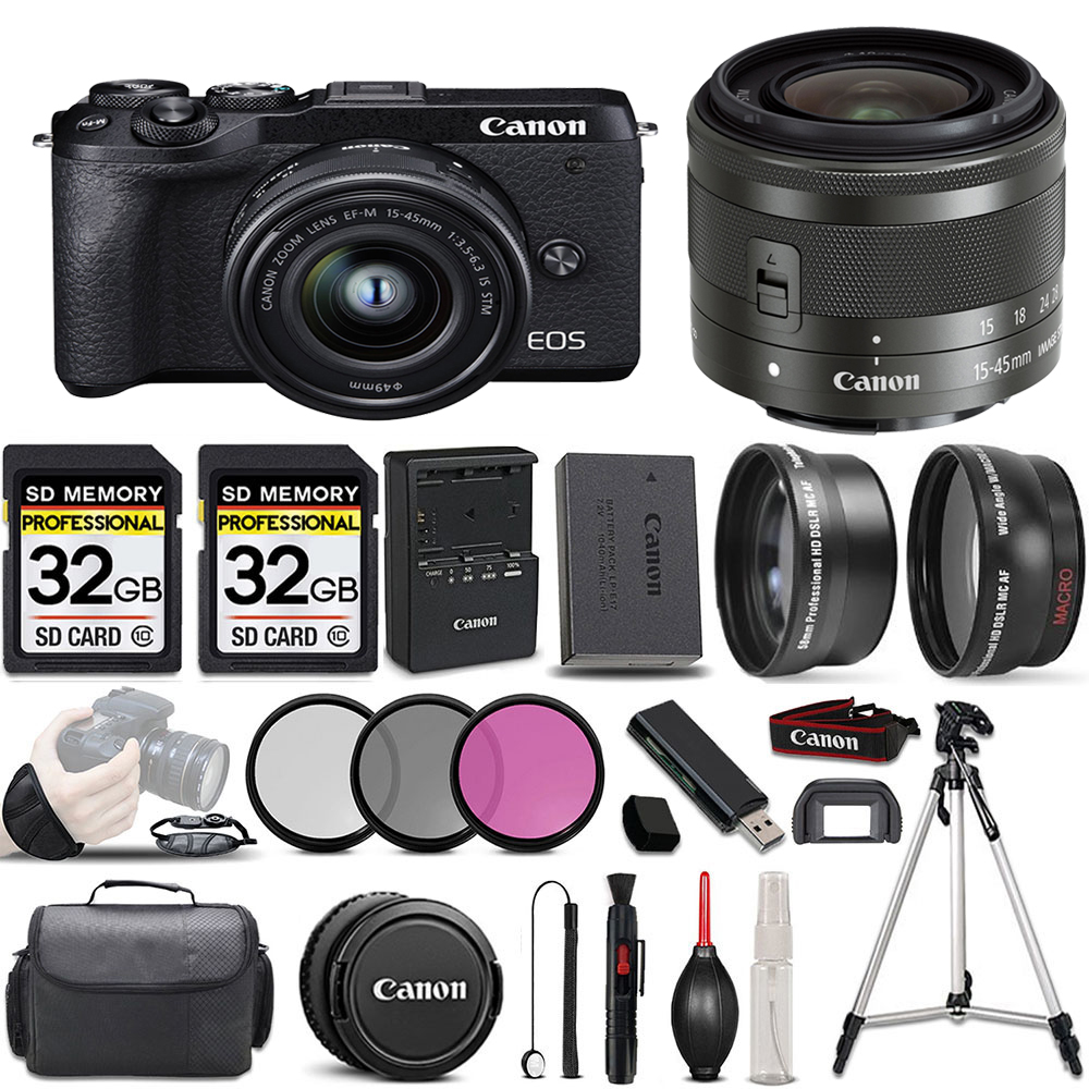EOS M6 II SLR Camera + 15-45mm STM Lens + ULTIMATE Accessory Bundle *FREE SHIPPING*