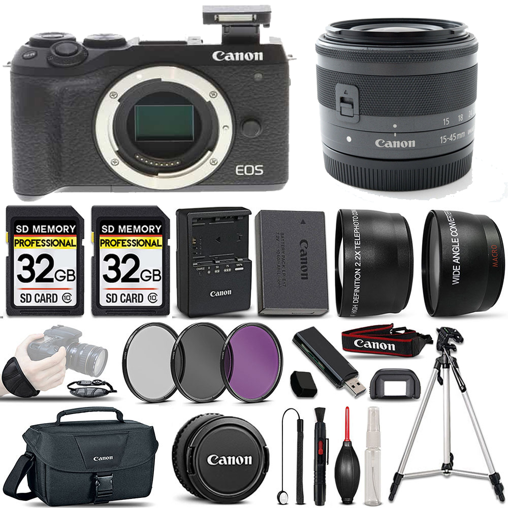 EOS M6 II SLR Camera + 15-45mm STM Lens + ULTIMATE Accessory Bundle *FREE SHIPPING*