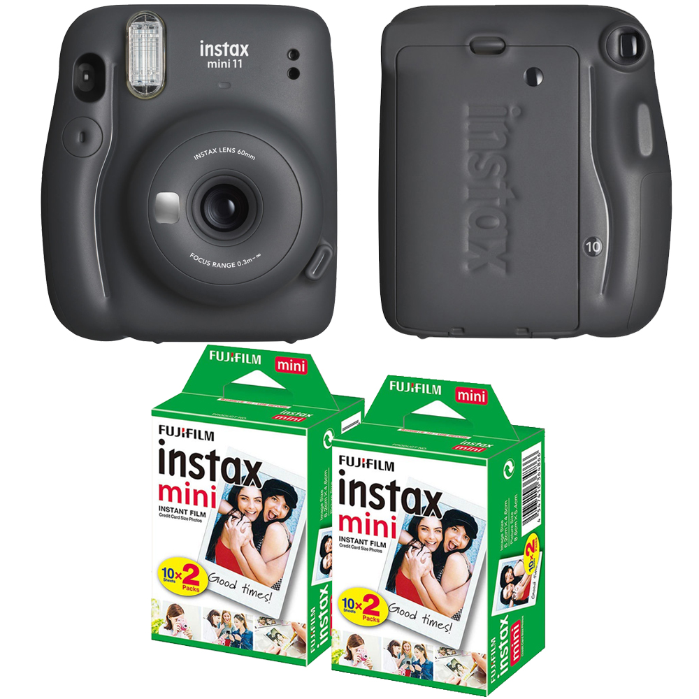 FUJIFILM INSTAX Mini 11 Instant Film Camera (Gray) + Mini Film Kit- 2 Pack *FREE SHIPPING*