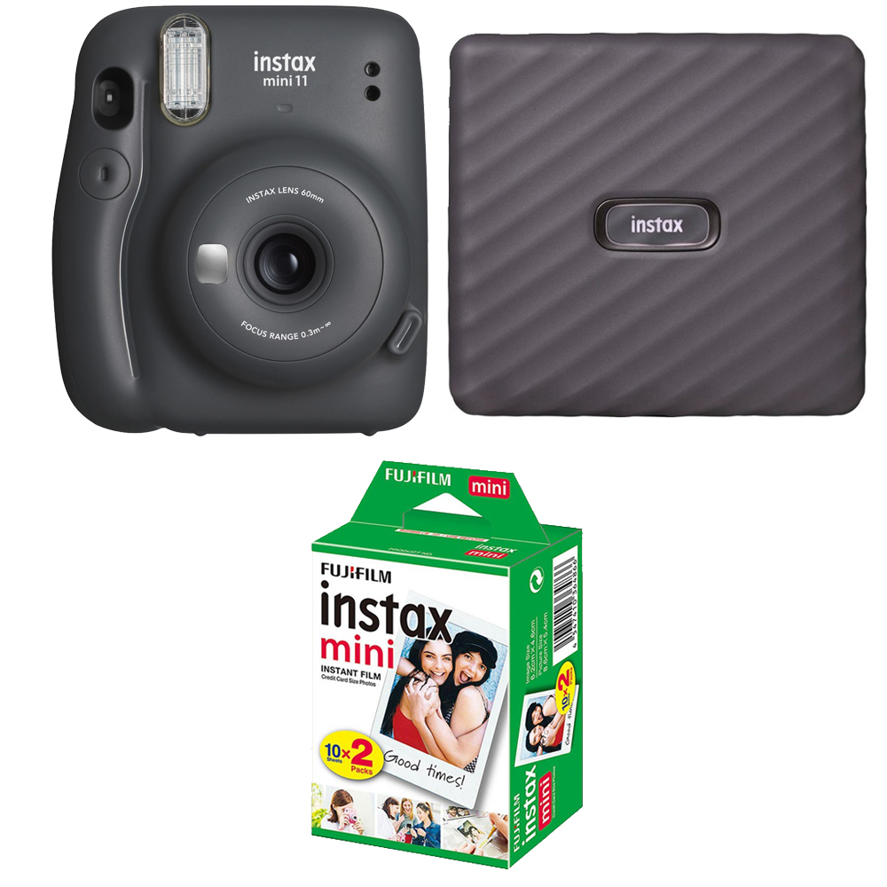 FUJIFILM INSTAX Mini 11 Camera (Gray) +  Mini Film Printer Kit - 2 Pack *FREE SHIPPING*