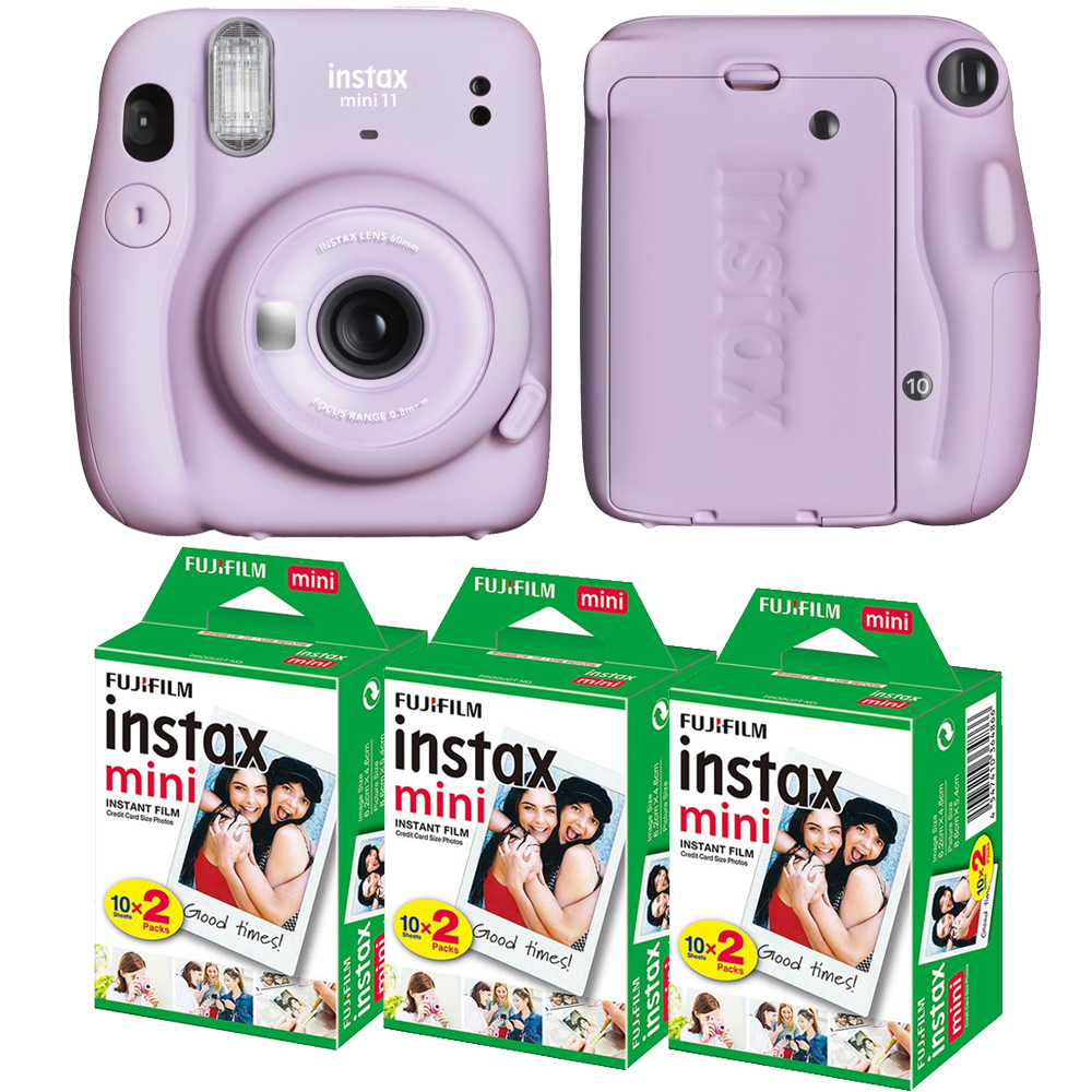 INSTAX Mini 11 Instant Film Camera (Purple) + Mini Film Kit - 3 Pack *FREE SHIPPING*