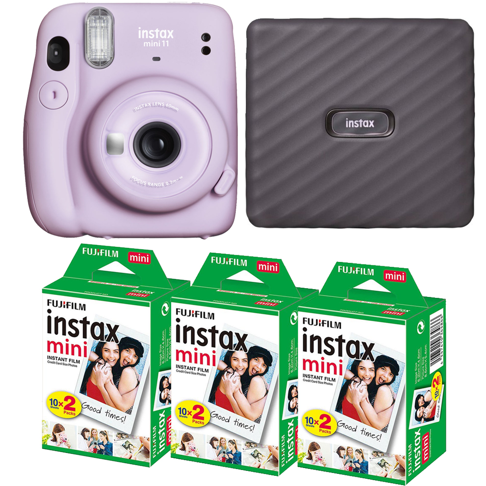 INSTAX Mini 11 Camera (Purple) + Mini Film Printer Kit - 3 Pack *FREE SHIPPING*