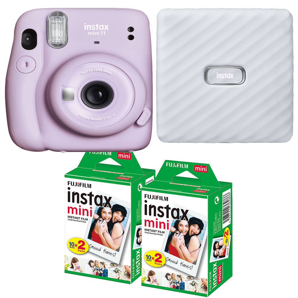 INSTAX Mini 11 Camera (Purple) + Mini Film White Printer Kit - 2 Pack *FREE SHIPPING*