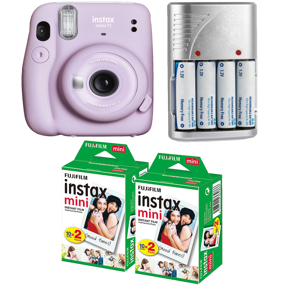 INSTAX Mini 11 Camera (Purple) + Battery + Mini Film Kit- 2 Pack *FREE SHIPPING*