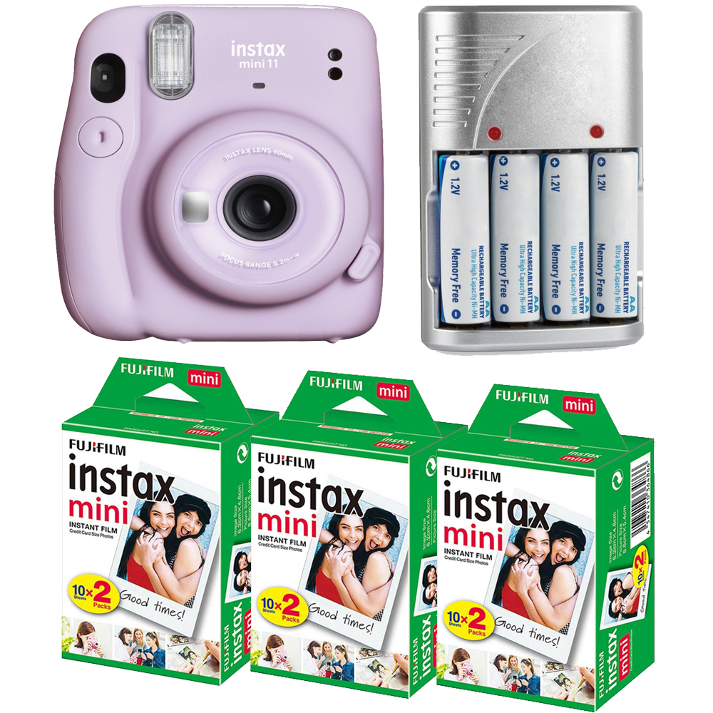 INSTAX Mini 11 Camera (Purple) + Battery + Mini Film Kit - 3 Pack *FREE SHIPPING*