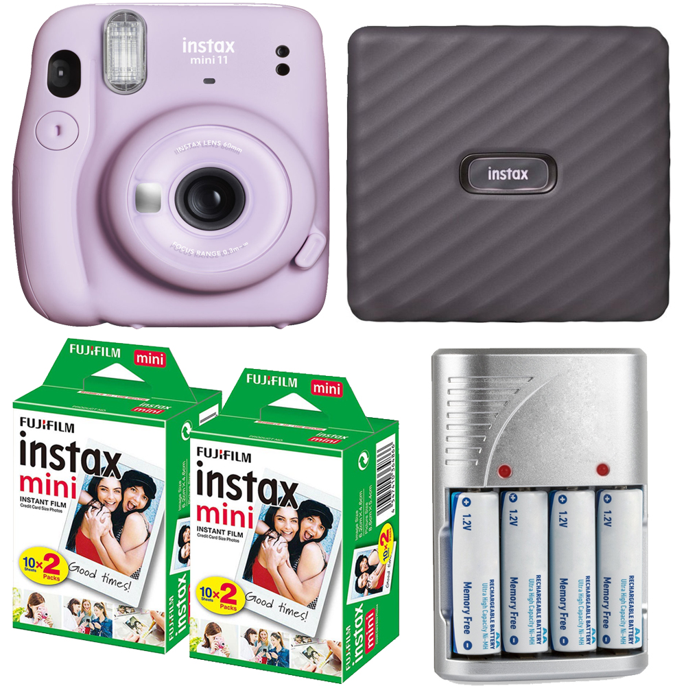 INSTAX Mini 11 Camera (Purple) +Battery + Mini Film Printer Kit -2 Pack *FREE SHIPPING*